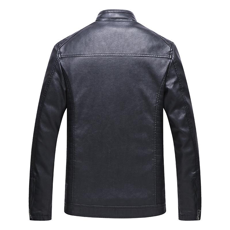 New Winter Men's Velvet Warm Leather Jacket PU Leather Jacket
