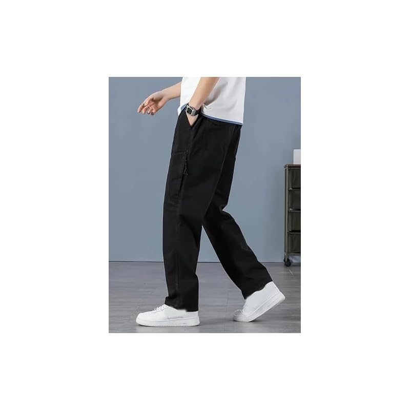 Lymio Men Cargo || Men Cargo Pants || Men Cargo Pants Cotton || Cargos for Men (Cargo-62-65) (in, Alpha, L, Dark Grey) M чёрный