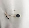 Cute white and black cat pin brooch 1 dozen safety pin brooch pin kitten accessory parts handmade craft tail