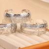 Elephant Carved Wide Bracelet Vintage Thai Wrist Jewelry Silver Opening Bangle  Versatile