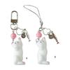 Lovely Cats Flock Design Soft Resin Keychain Phone Charm for Keys Stylish Sturdy Accessory