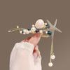 2023 Red Flocked Flower Tassel Hair Clip: High-End, Sweet & Versatile Women's Headdress Accessory
