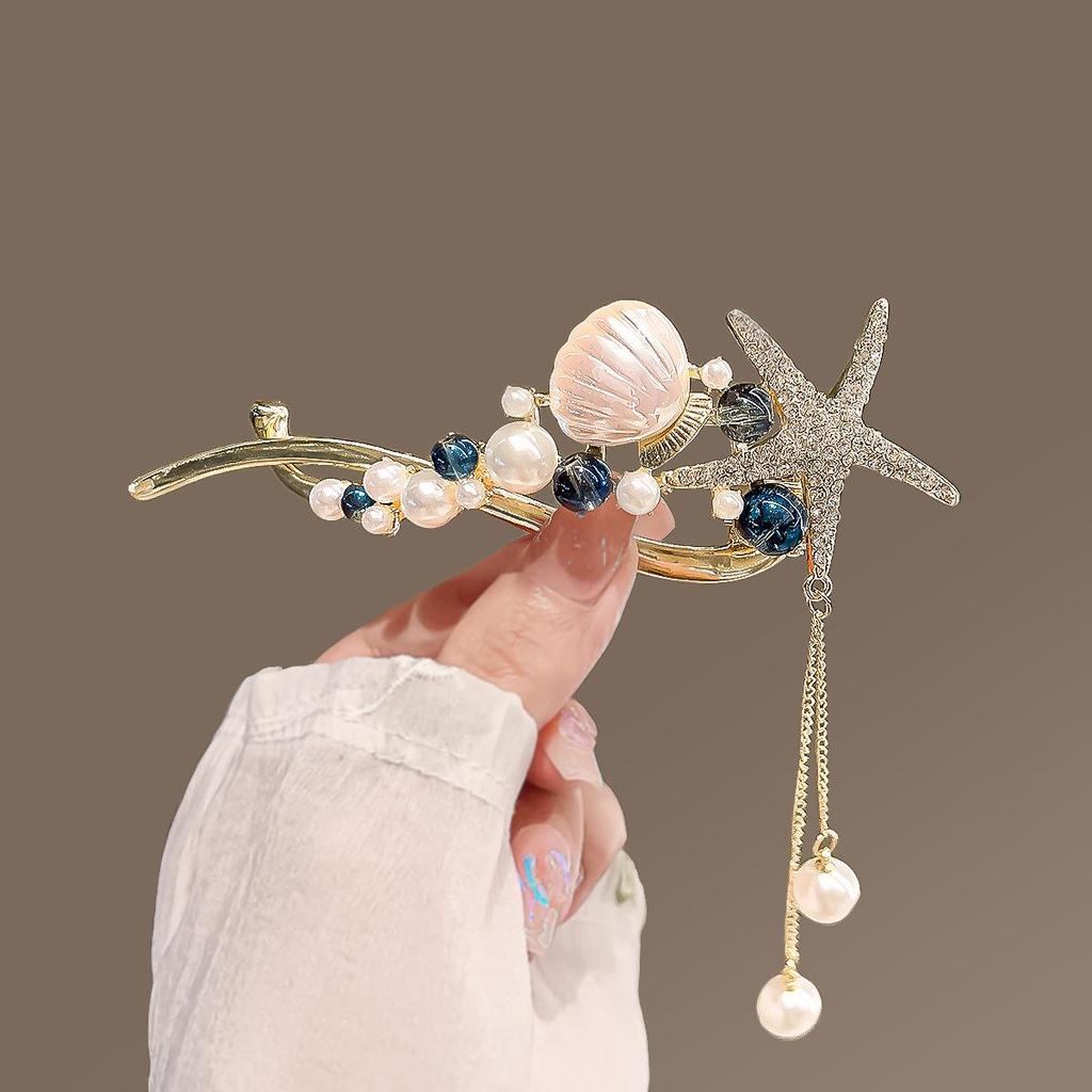 2023 Red Flocked Flower Tassel Hair Clip: High-End, Sweet & Versatile Women's Headdress Accessory