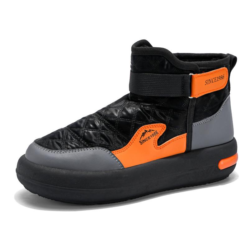 

Winter snow boots youth velvet thickened bread shoes high-top warm cotton shoes waterproof outdoor one-pedal men s shoes 39