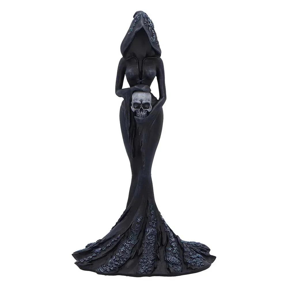 Statua Figurine Fatta a Mano in Resina del Mietitore Gotico Halloween Scrivania Scaffale Mensola Ufficio Casa Arredamento Casa Macabro Scuro Regalo