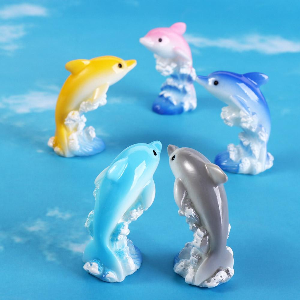 Cartoon Seven Color Dolphin Simulation Car Desktop Ornaments Dolphins Micro Landscape  Aquarium