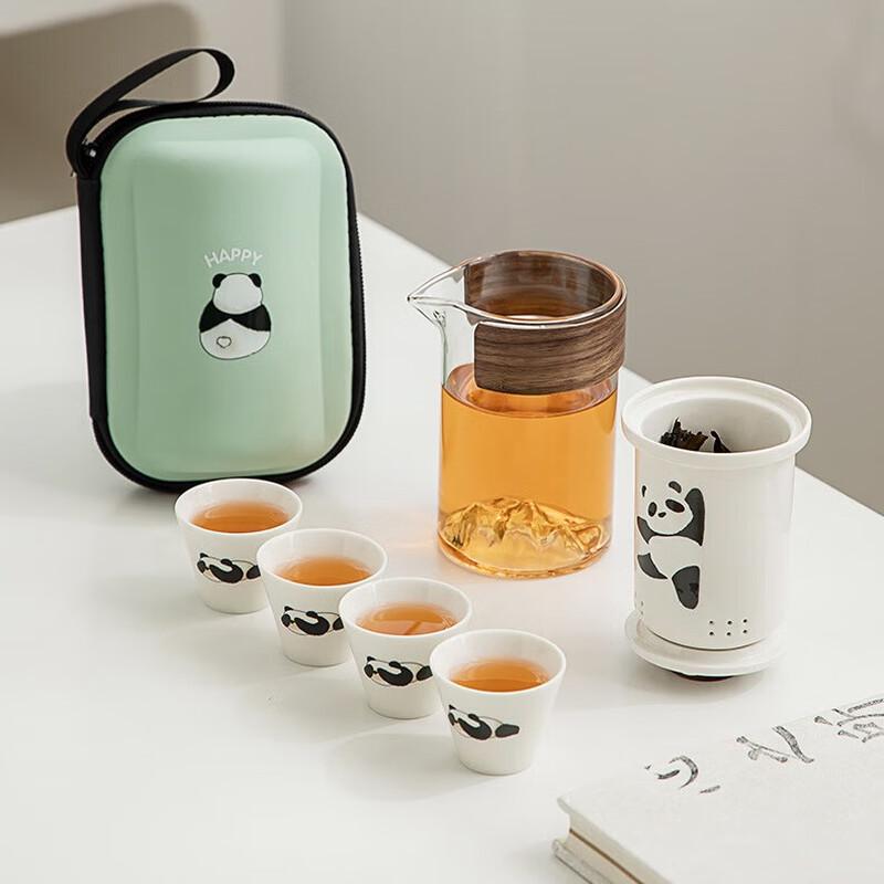 Panda Portable Ceramic Travel Tea Set