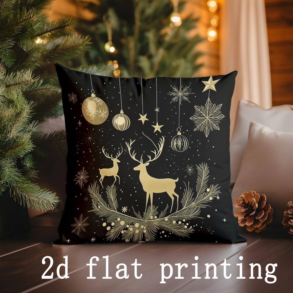 Dekokissenbezüge mit Weihnachtsmotiv, Muster, Kissenbezug, geeignet für Sofa, Schlafzimmer, Auto-Kissenbezug