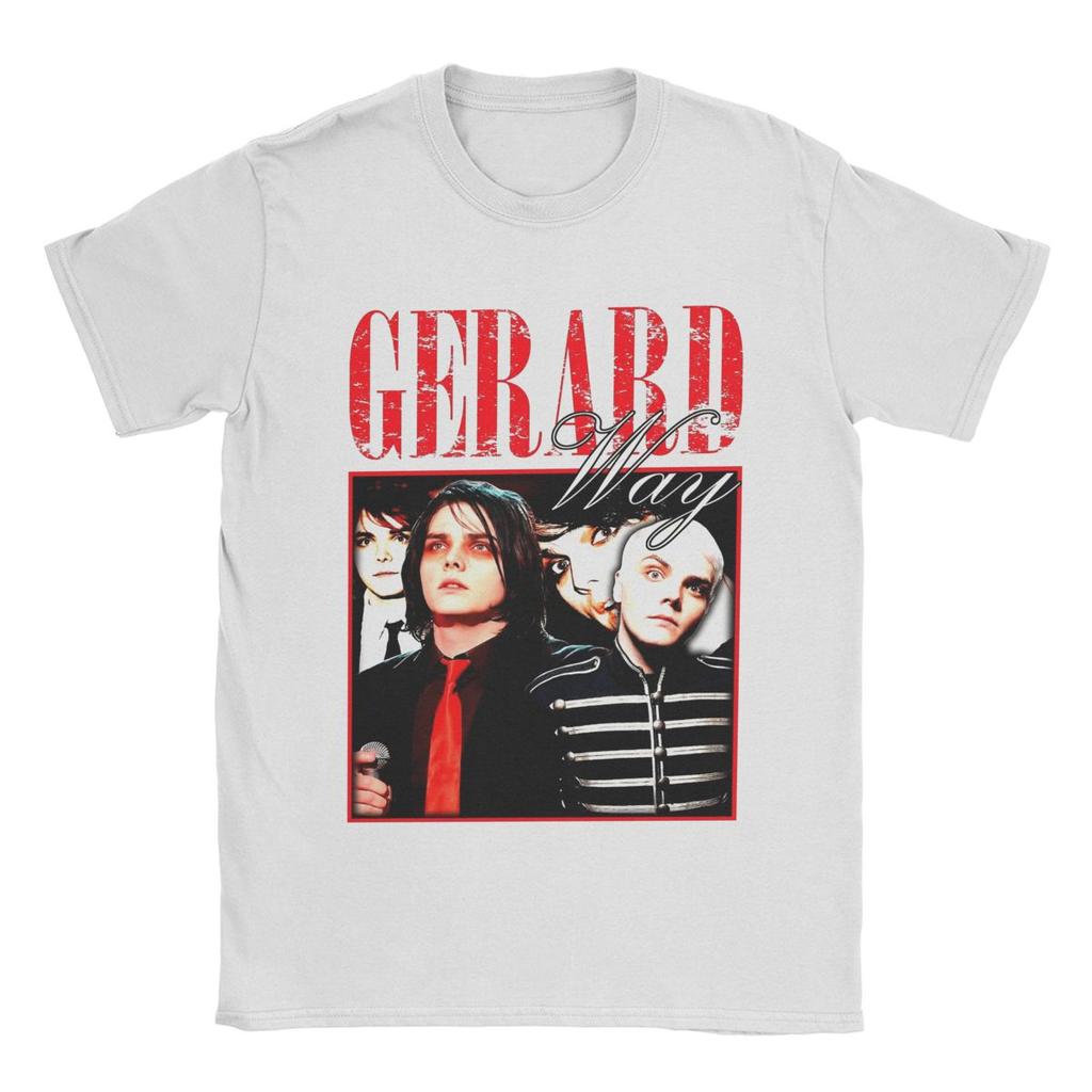 Gerard Way MCR T-shirt dla mężczyzn Casualowe 100% bawełniane koszulki Okrągły dekolt Krótki rękaw T-shirt Unikalna odzież