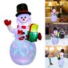 160cm Santa Claus Inflatable Decoration Model Ornament Built-in LED Lights Indoor Outdoor Christmas Party DIY Garden Decor
