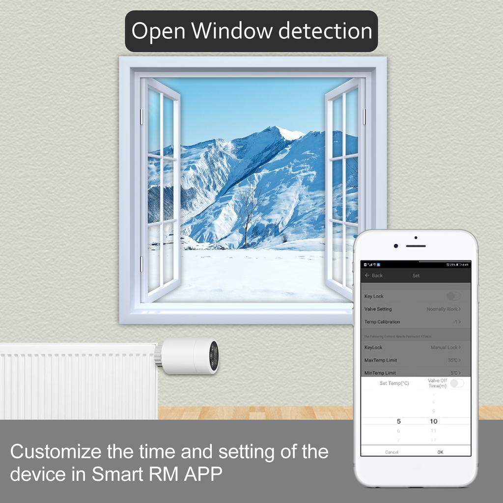 HY366RT ZigBee Temperature Controller Thermostatic Radiator Intelligent Home Household Temperature