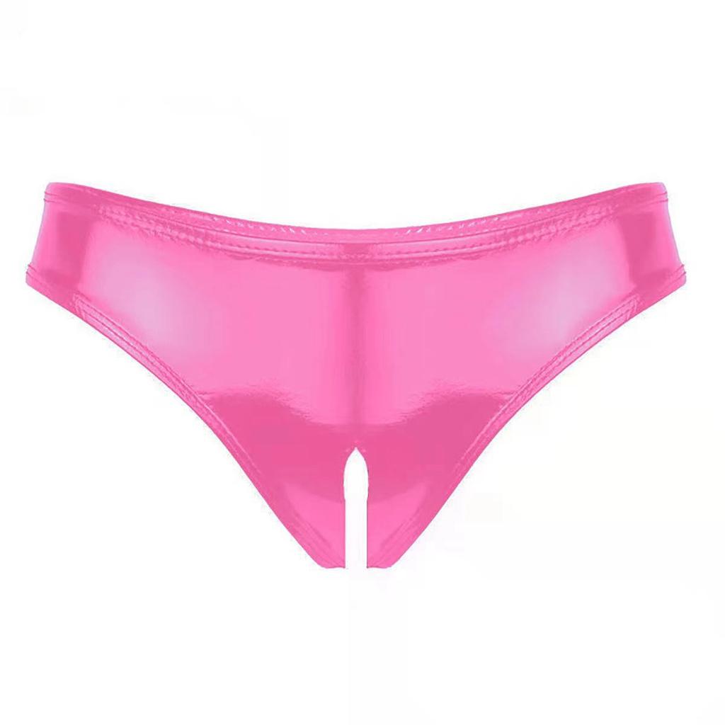 Women's  PVC Leather Open Cut Triangular Shorts