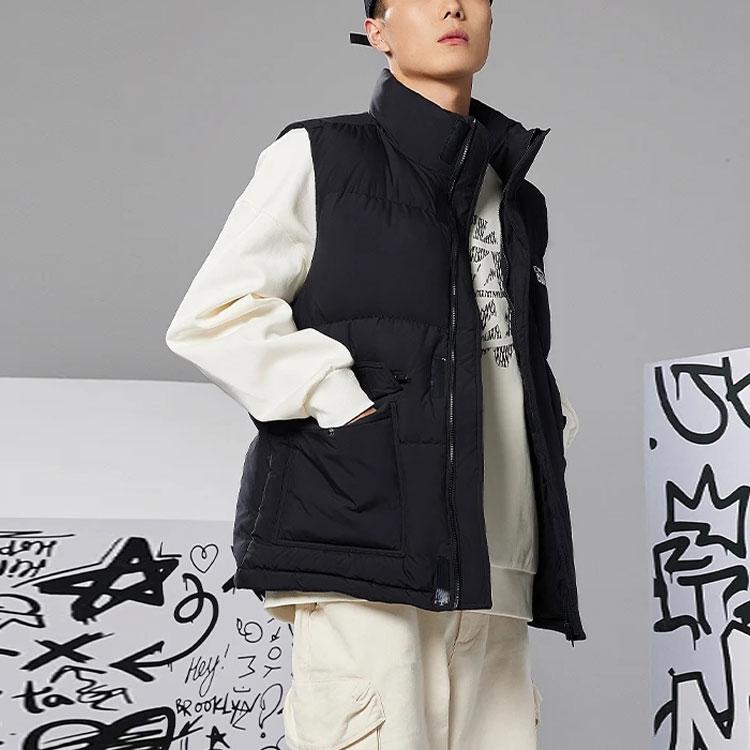 Lining Letter Stand Collar Down Jacket Unisex Outerwear Black AMRS095-1