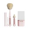 Asdays Baby Bottle Travel Silicone Bottle Cleaning Drying Easy Cleaning Type Brush, Bottle, Brush, Stand, (Pink, A)