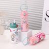 Straw Cup Cartoon Women's Double Drink Thermos Cup Bouncing Water Cup 3D Printing Portable Pea Cup