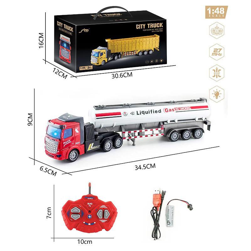 Wireless Remote Control Semi-Trailer Truck: Heavy Transport, Dump, Oil Tanker, Boy's Model Toy
