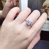 Minimalist Square Zircon Diamond Wedding Ring for Women - Elegant Princess Style Jewelry