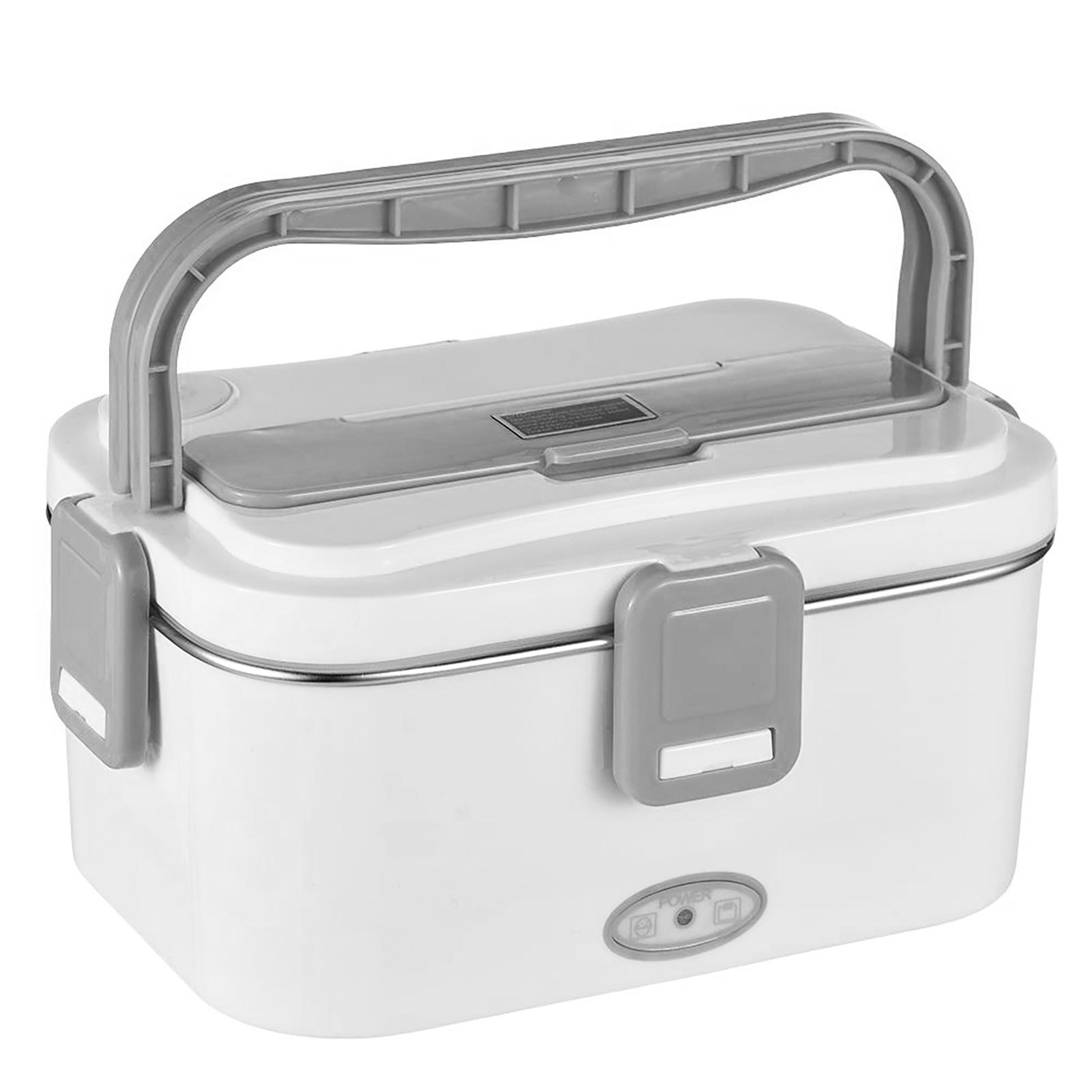 

Heating Lunch Box 1.8L 60W Portable Stainless Steel 110/220V+12V/24V Dual Power Supply Interface Stainless Steel Liner Electric