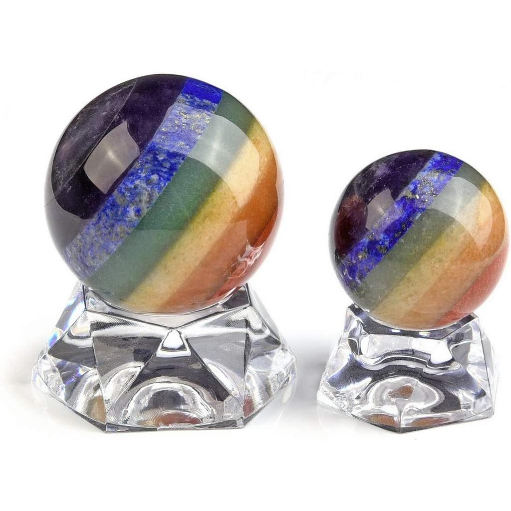 40mm Natural Crystal Ball Sphere Stand Gemstone Quartz Globe Pedestal Healing Fengshui Home Decor