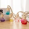 6ML Car Refillable Perfume Bottle Decoration Colorful Love Heart Shape Wood Lid Clear Glass Aromatherapy Essential Oil Empty Bottle Hanging Pendant