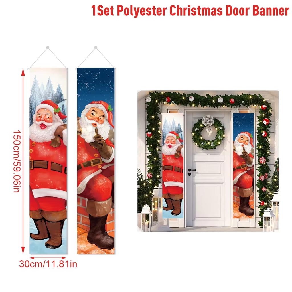 Christmas Hanging Door Banner Merry Christmas Decorations for Home Xmas Navidad Noel Natal Door Decor Happy New Year Gifts 2026