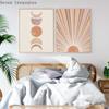 Modern Mid Century Minimalist Poster, Sun and Moon Print, Boho Bedroom Decor, Canvas, Terracotta Wall Art, Living Room Picture