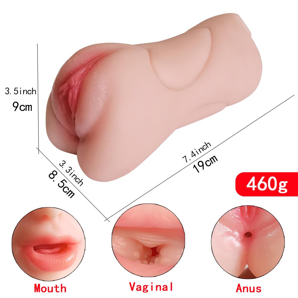 3-in-1 Realistic Male Masturbator 3D Textured Artificial vagina anal Pocket Pussy Oral Sex Toys for Men