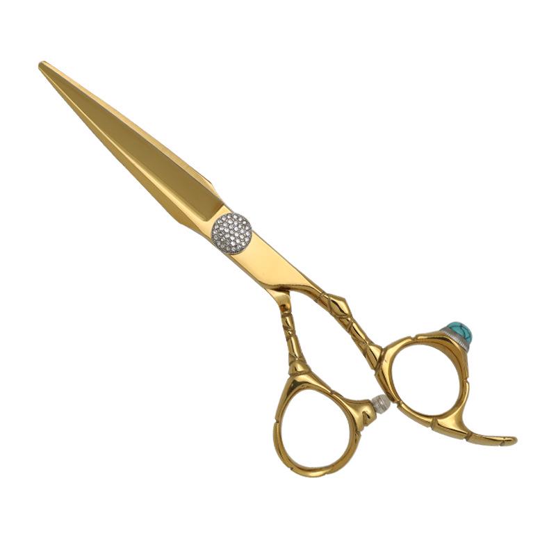 6.0" Golden Hairdressing Scissors Set: Ring Scissors with Diamond Screw