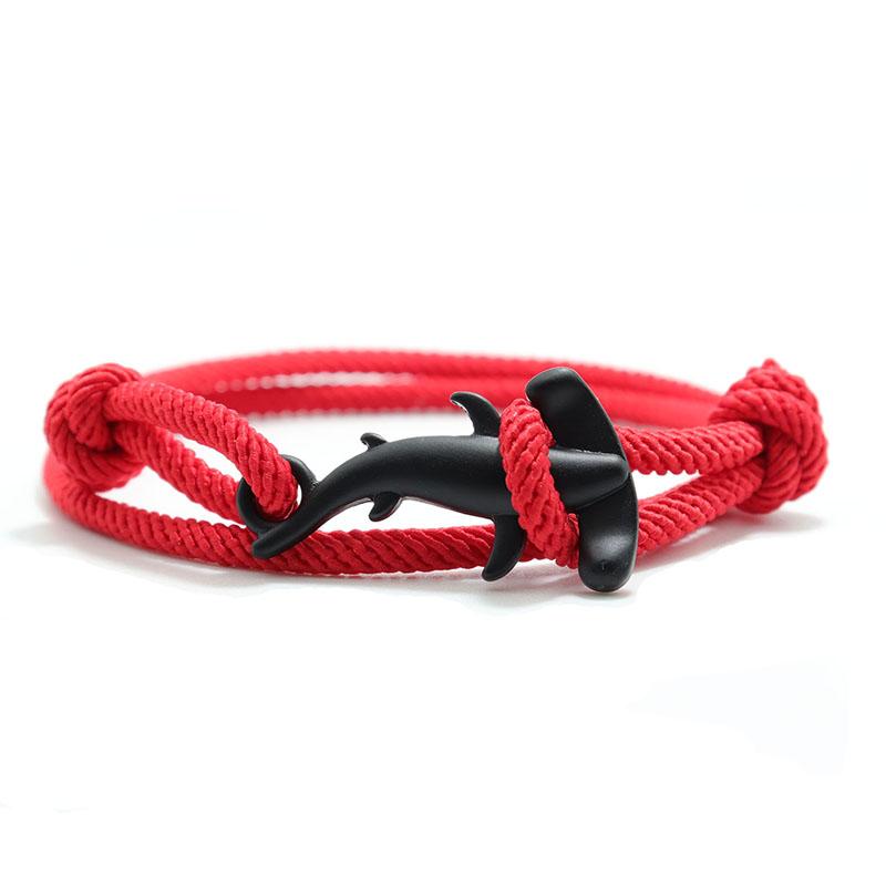 Charm Bracelet Men Women Double Layer Adjustable Ocean Shark Braslet Camping Jewelry Male Beach Accessories Gift For Him Pulsera