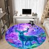 1pc Deer Forest Print Chair Carpet for Office, Soft Flannel Throw Mat, Perfect for Office,Holiday Party Decoration Choice Yy251113066