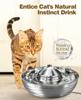 Fontanna na wodę dla kota ze stali nierdzewnej 2L dla wielu zwierząt, cicha, niski poziom hałasu, dozownik wody dla psa dla kotów, karmnik