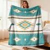Bohemian Flannel Blanket with Tribal Western Design Soft Warm And Versatile for All Seasons Perfect for Sofa Office Camping And