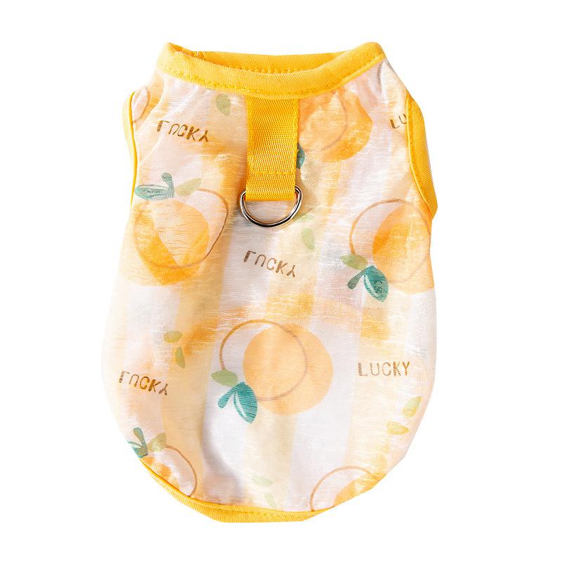 Summer New Cartoon Cute Wind Full Print Pet Two-legged Vest Can Pull Pet Clothes Dog Cat Clothing