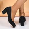 Fashion Shallow Women High Heels Shoes Retro Mid Heels Pumps Fashion Trend Autumn Designer Shoes Walking Dress Shoes Zapatos De Mujer