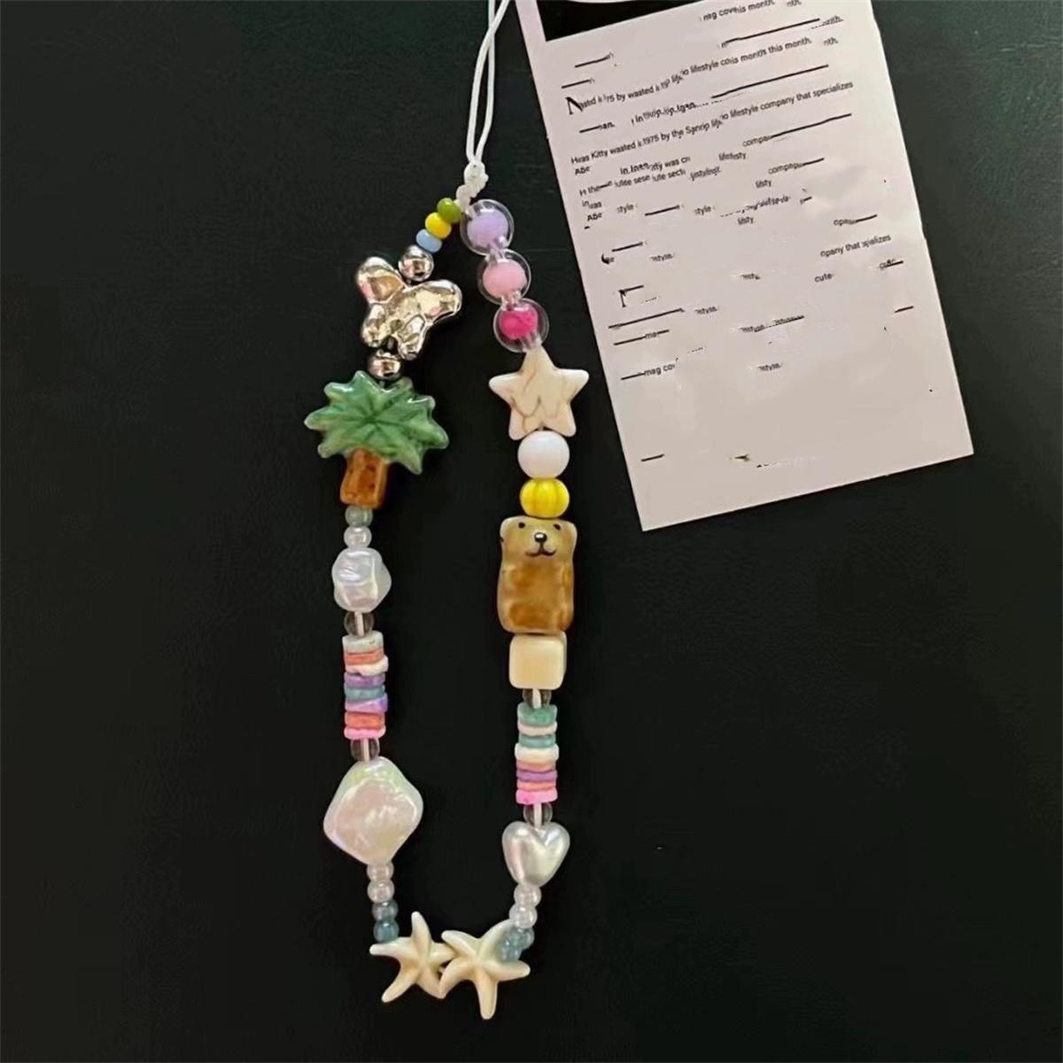 

Coconut Tree Starfish Ccd Camera Hanging Rope Phone Case Hanging Piece Anti Release Rope Diy Bead String Other