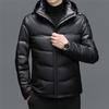 Down Jacket Genuine Leather Jacket Men's Casual Hooded Winter Short Duck Down Thickened Middle-aged Men's Down Jacket Jacket