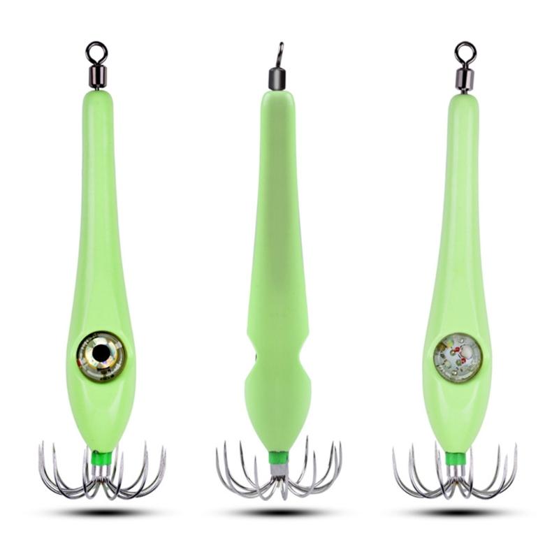 Shrimp Prawn Hooks Auto Glow Squid Hook Saltwater Luminous Fishing Squid Lures