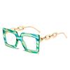 Twooo 3207 Übergroße quadratische Brille mit modischem Bügel Sonnenbrille Damen