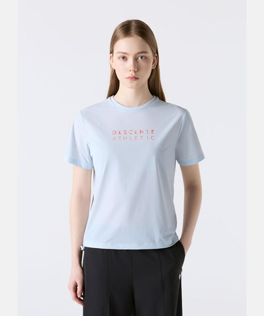 DESCENTE Women'S Cooling Woven Short Sleeve T-Shirt Light Blue Sr122Pts32