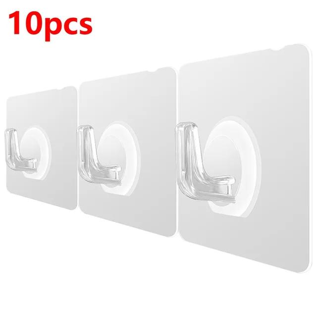 New Multi-Purpose Hooks 5/10 Pairs Double-sided Adhesive Wall Hooks Waterproof Clothes Hats Towel Hooks Kitchen Bath Door Hooks