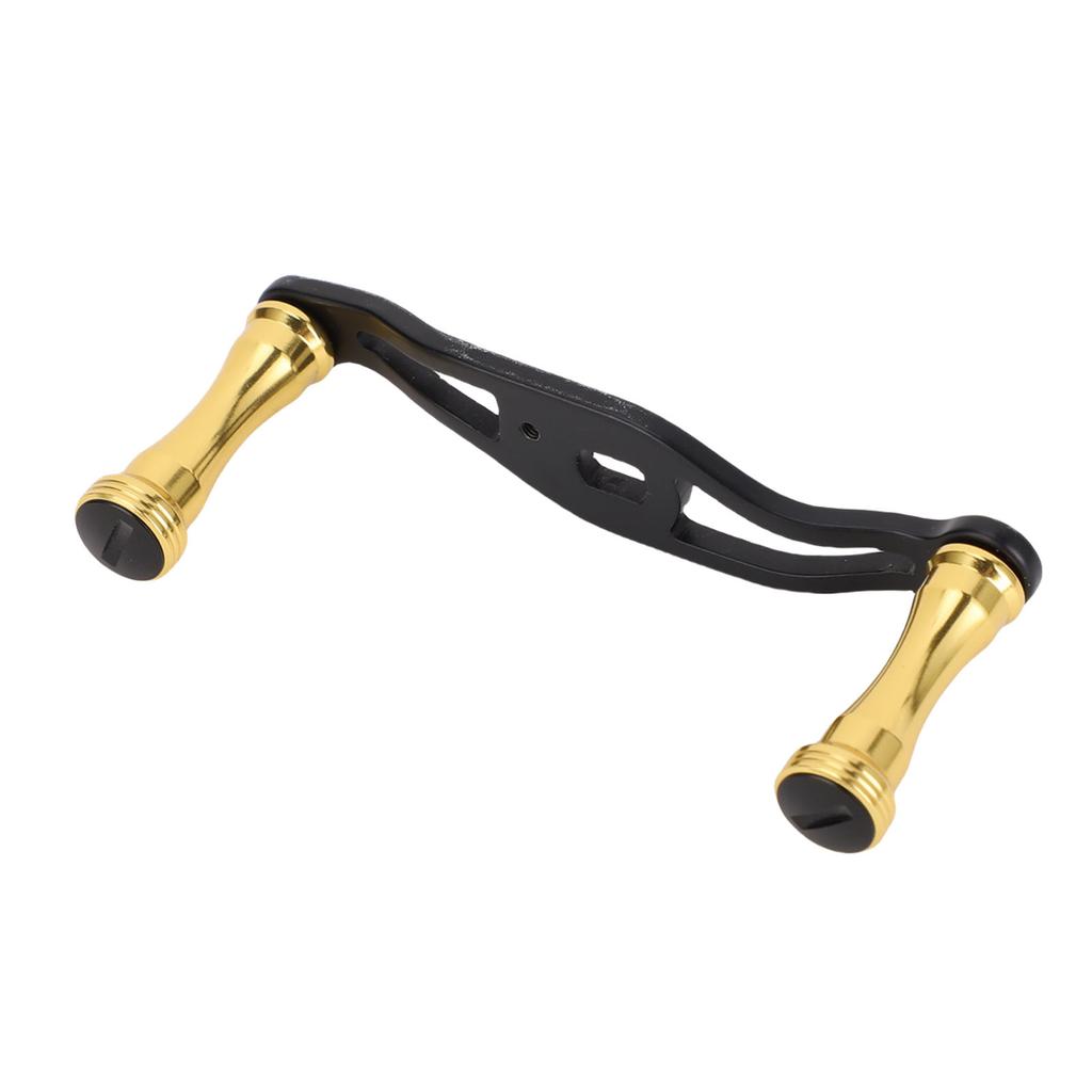 Fishing Reel Handle Replacement Part Aluminum Alloy Double Rocker Arm Metal Lure Accessories Black Gold 90mm