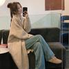 Autumn and Winter Mid-length Sweater Cardigan Coat Women's Korean Version Niche Loose and Lazy Style Over-the-knee Knitted Sweater
