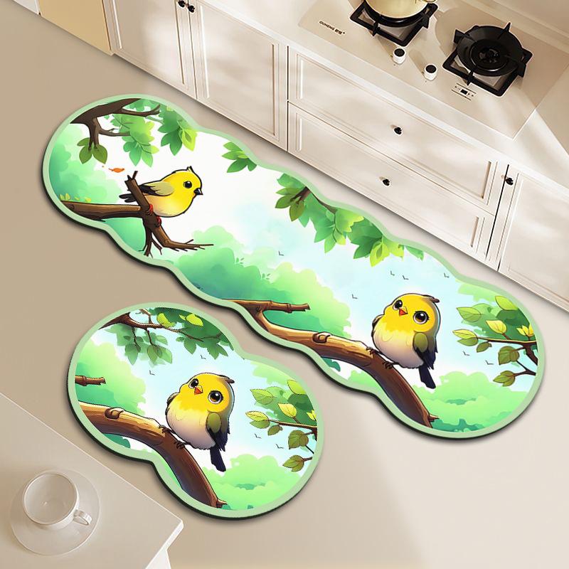 Diatom Mud Bathroom Non-slip Floor Mat Cartoon Cute Door Mat Bathroom Quick-drying Water-absorbing Mat Kitchen Oil-absorbing Mat