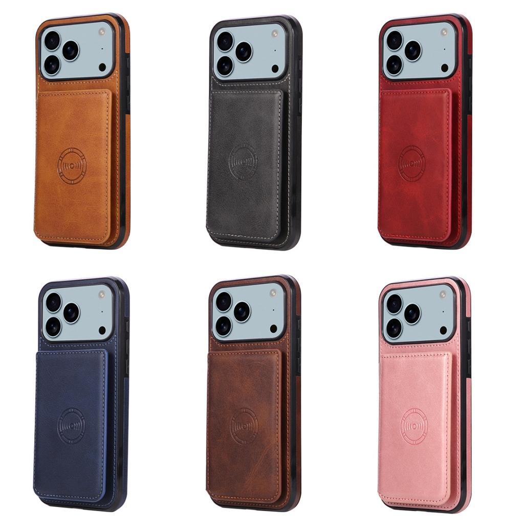 Anti-Theft Wallet Blocking Layer Magnetic Leather Phone Case For iPhone 17 Air 16E 15 14 Plus 13 12 Mini 11 Pro Max SE XS XR 8 7