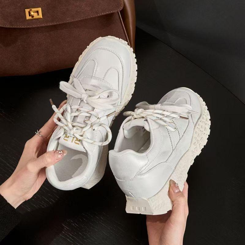 Thick-soled Inner Height-increasing Small White Shoes for Women and Small Men 2025 Spring New Retro Color-polishing Lightweight Forrest Gump Training