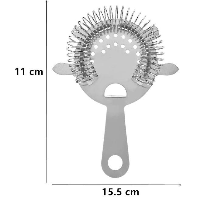 2 Pack of Cocktail Strainer Stainless Steel Bar Cocktail Strainer Filtering Tool for Bar Restaurant Home