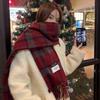 New plaid country towel three-line Christmas red versatile student couple warm scarf autumn and winter