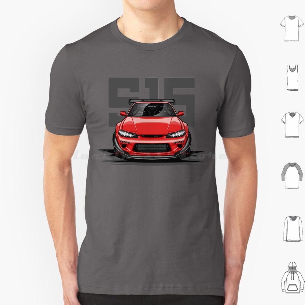Silvia S15 Front  Candy Red  T Shirt 6xl Cotton Cool Tee Car Automotive Racing Vehicle Race Cool Sports Supercar Fitment Man
