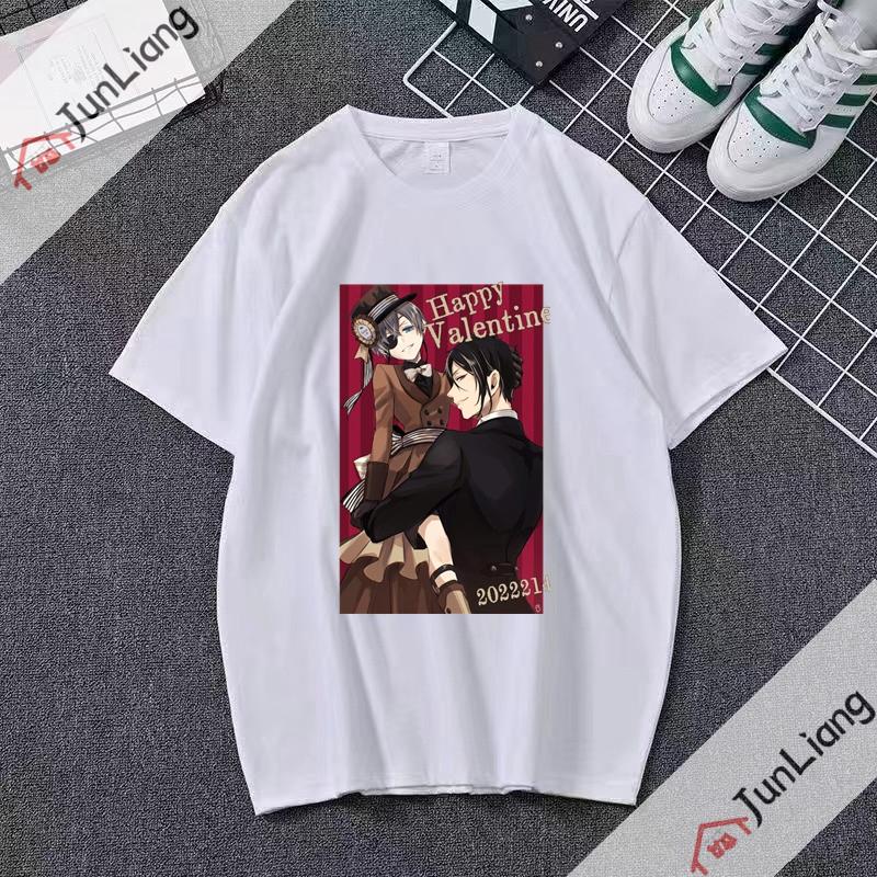 Japanese anime Black Butler cartoon comic mens Tshirt shortsleeved roundneck for streetwear menwomen clothing