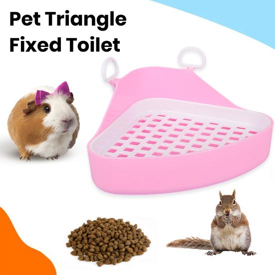 Small Pet Toilet Detachable Triangular Hollow Rabbit Litter Box for Ferrets Hamsters Cats Guinea Pig